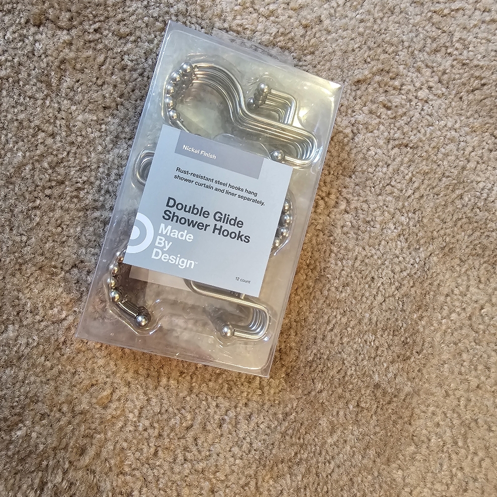 NWT Double Glide Shower Hooks Nickle Finish - Picture 4 of 5